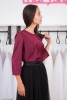 Шелковая блузка бордо - бордовая шелковая блузка с длинным рукавом
