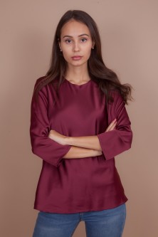 Шелковая блузка бордо