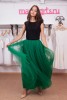 юбка макси зеленая на талию 66-75 - Юбка из еврофатина в пол изумрудного цвета